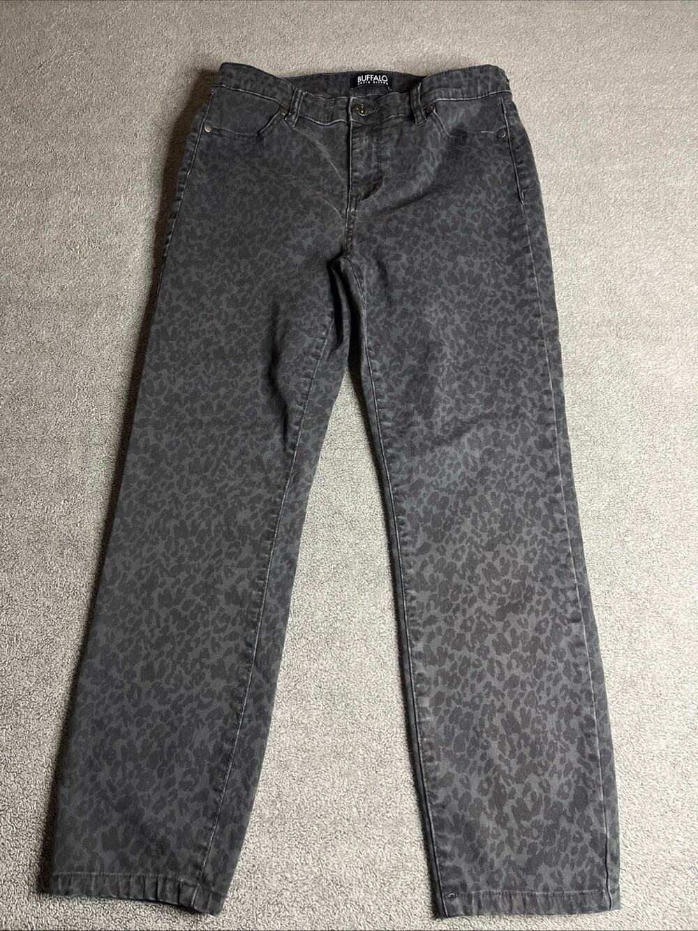 Buffalo David Bitton Women's High Rise Hanna Skinny Leg Black Leopard 6/28